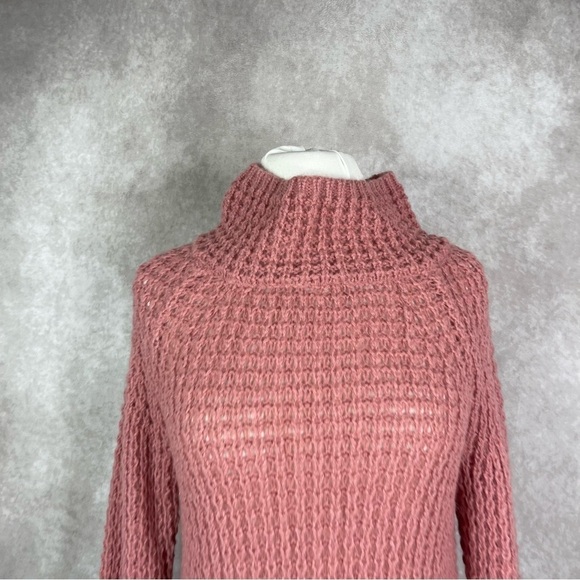 Maeve By Anthropologie Dionne Bell Sleeved Mock Neck Sweater In Rose Size XS - Picture 10 of 11